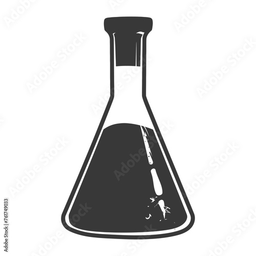 Silhouette Erlenmeyer Flask Tube Laboratory Glassware black color only