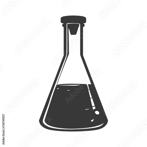 Silhouette Erlenmeyer Flask Tube Laboratory Glassware black color only