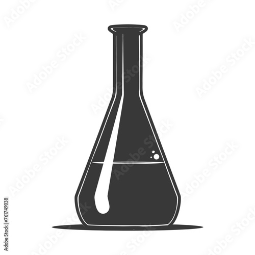 Silhouette Erlenmeyer Flask Tube Laboratory Glassware black color only
