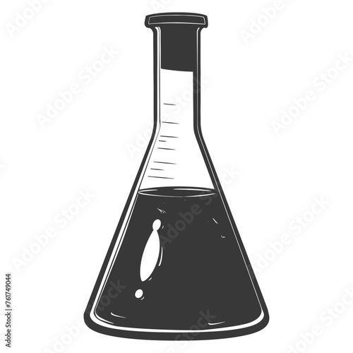 Silhouette Erlenmeyer Flask Tube Laboratory Glassware black color only