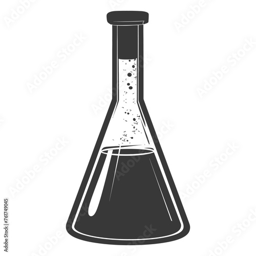 Silhouette Erlenmeyer Flask Tube Laboratory Glassware black color only