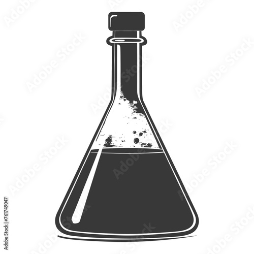 Silhouette Erlenmeyer Flask Tube Laboratory Glassware black color only