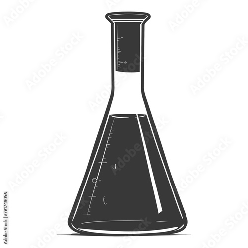 Silhouette Erlenmeyer Flask Tube Laboratory Glassware black color only