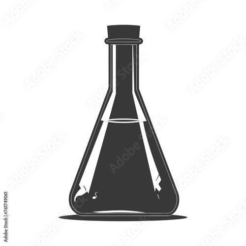 Silhouette Erlenmeyer Flask Tube Laboratory Glassware black color only