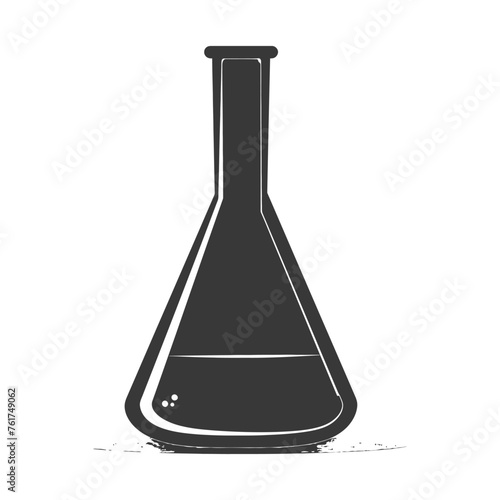 Silhouette Erlenmeyer Flask Tube Laboratory Glassware black color only