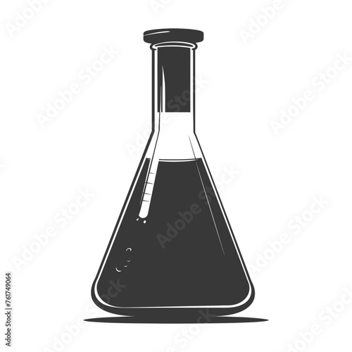 Silhouette Erlenmeyer Flask Tube Laboratory Glassware black color only