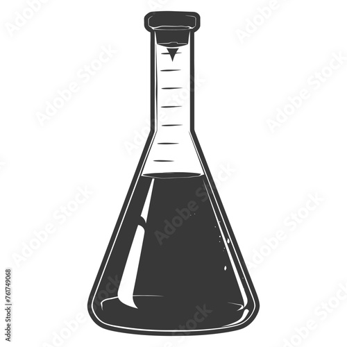 Silhouette Erlenmeyer Flask Tube Laboratory Glassware black color only