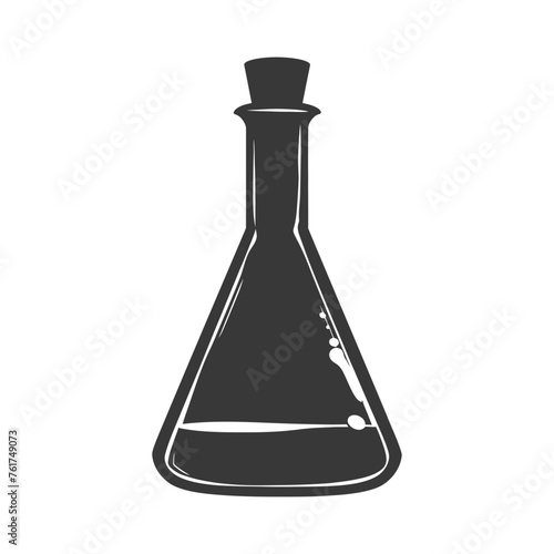 Silhouette Erlenmeyer Flask Tube Laboratory Glassware black color only