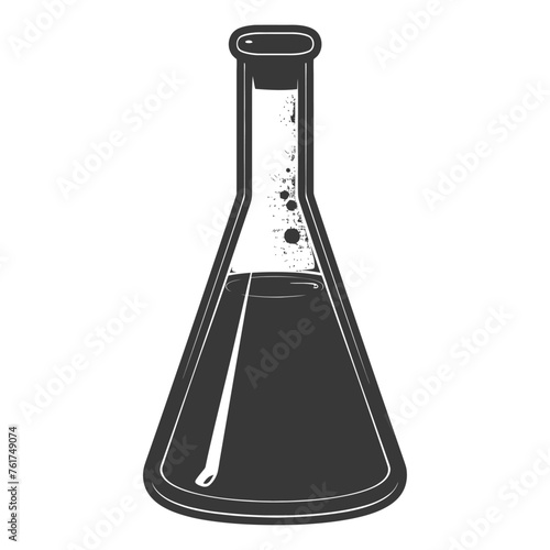 Silhouette Erlenmeyer Flask Tube Laboratory Glassware black color only