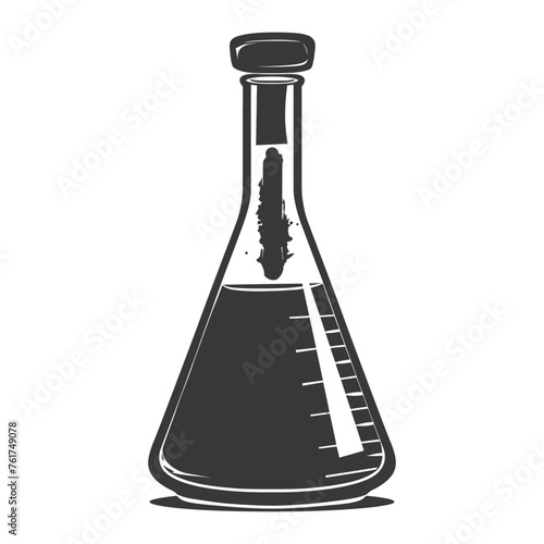 Silhouette Erlenmeyer Flask Tube Laboratory Glassware black color only