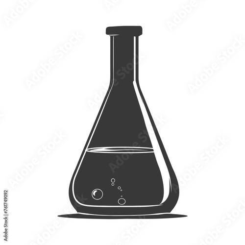 Silhouette Erlenmeyer Flask Tube Laboratory Glassware black color only