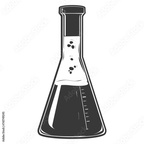 Silhouette Erlenmeyer Flask Tube Laboratory Glassware black color only