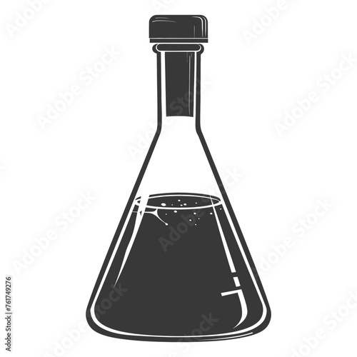 Silhouette Erlenmeyer Flask Tube Laboratory Glassware black color only