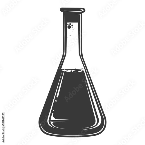 Silhouette Erlenmeyer Flask Tube Laboratory Glassware black color only