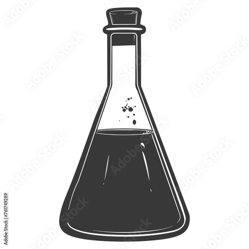Silhouette Erlenmeyer Flask Tube Laboratory Glassware black color only