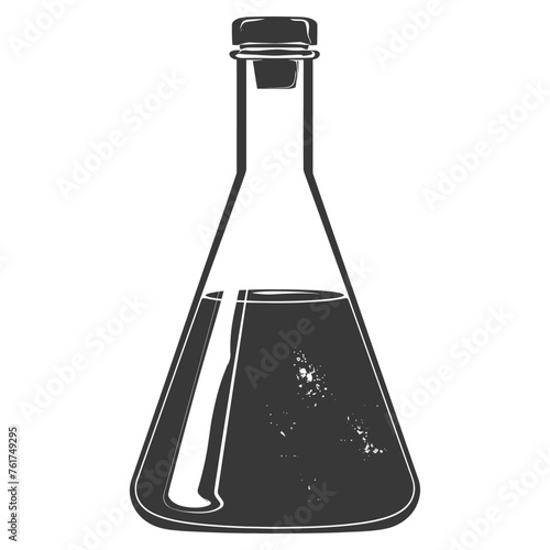 Silhouette Erlenmeyer Flask Tube Laboratory Glassware black color only
