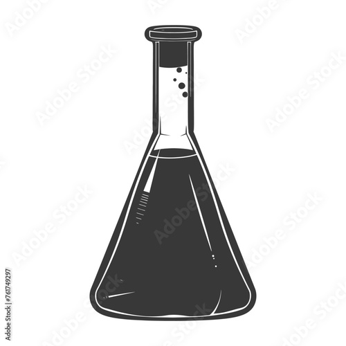 Silhouette Erlenmeyer Flask Tube Laboratory Glassware black color only