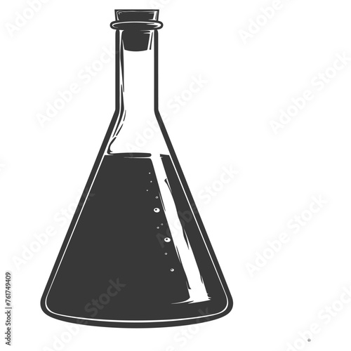 Silhouette Erlenmeyer Flask Tube Laboratory Glassware black color only
