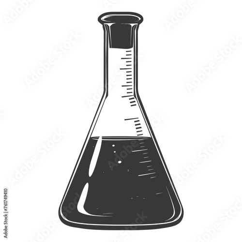 Silhouette Erlenmeyer Flask Tube Laboratory Glassware black color only