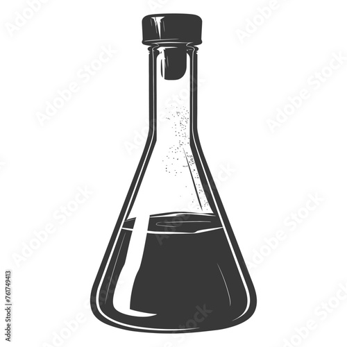 Silhouette Erlenmeyer Flask Tube Laboratory Glassware black color only
