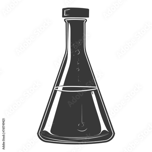 Silhouette Erlenmeyer Flask Tube Laboratory Glassware black color only