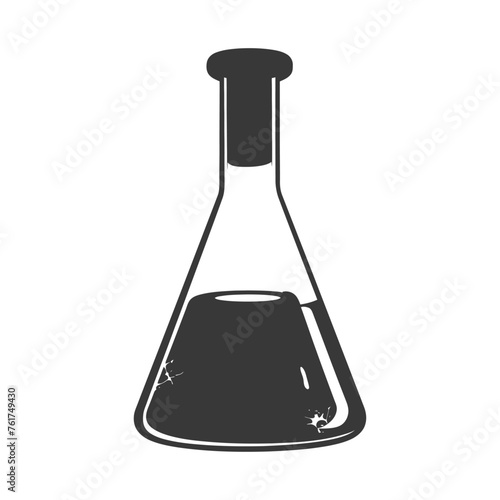 Silhouette Erlenmeyer Flask Tube Laboratory Glassware black color only