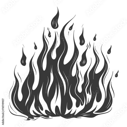 Silhouette Fire flame flare blaze black color only