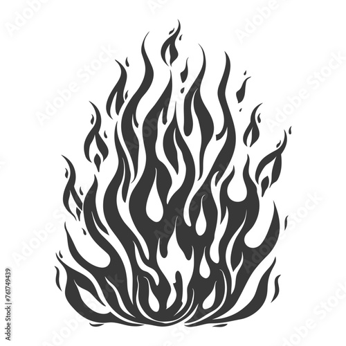Silhouette Fire flame flare blaze black color only