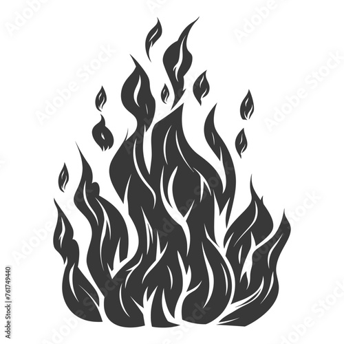 Silhouette Fire flame flare blaze black color only