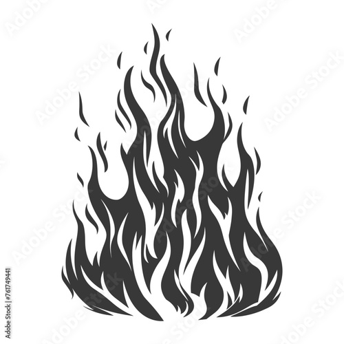 Silhouette Fire flame flare blaze black color only