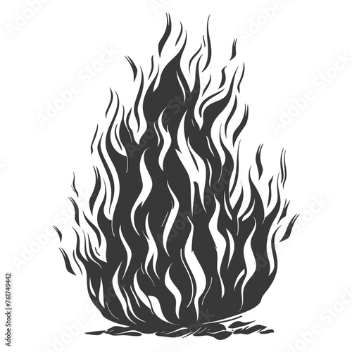 Silhouette Fire flame flare blaze black color only