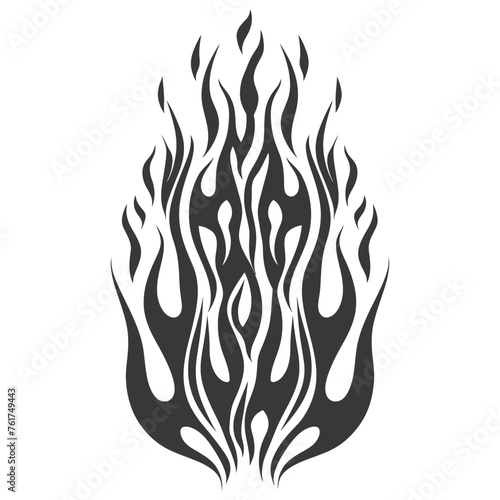 Silhouette Fire flame flare blaze black color only