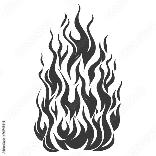 Silhouette Fire flame flare blaze black color only