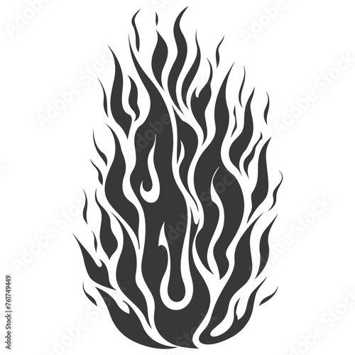 Silhouette Fire flame flare blaze black color only