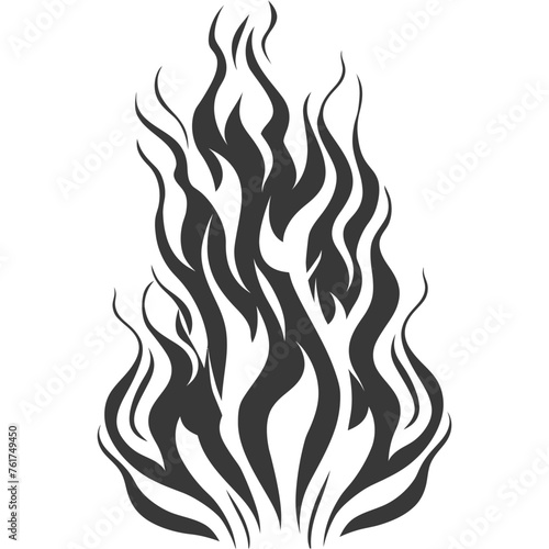 Silhouette Fire flame flare blaze black color only