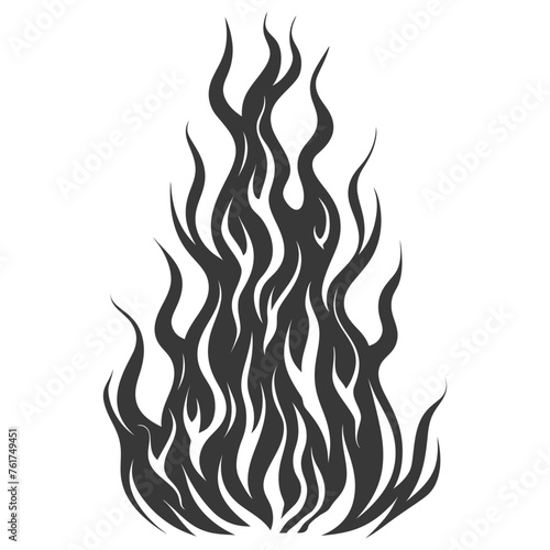 Silhouette Fire flame flare blaze black color only