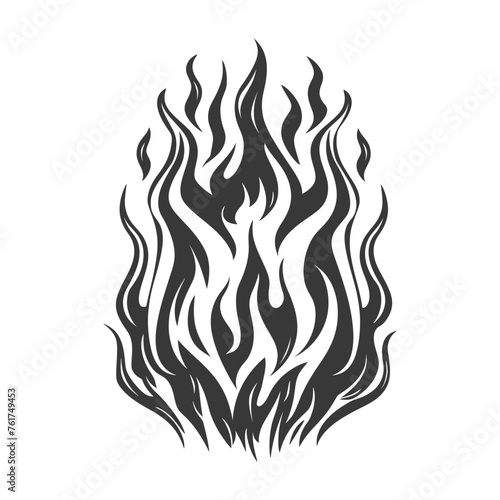 Silhouette Fire flame flare blaze black color only