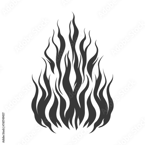 Silhouette Fire flame flare blaze black color only
