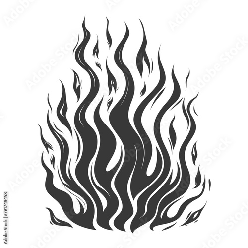 Silhouette Fire flame flare blaze black color only
