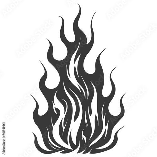 Silhouette Fire flame flare blaze black color only