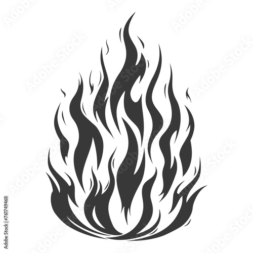 Silhouette Fire flame flare blaze black color only