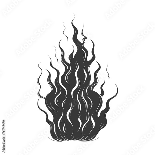 Silhouette Fire flame flare blaze black color only