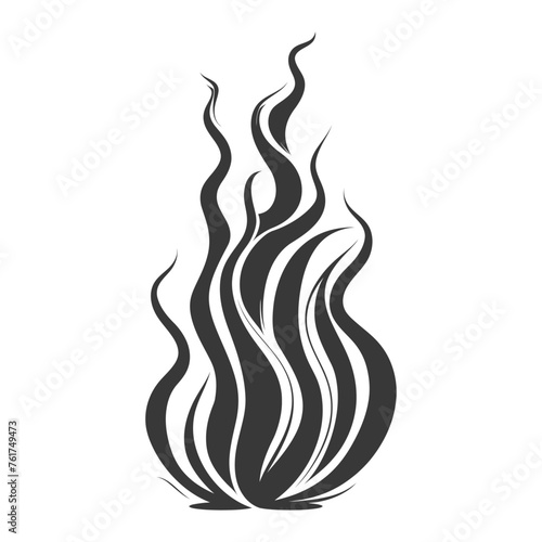 Silhouette Fire flame flare blaze black color only
