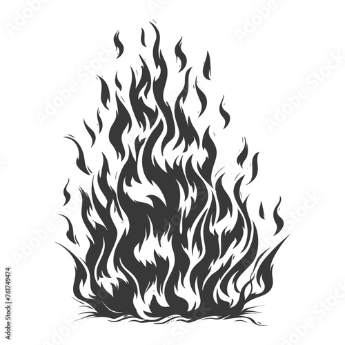 Silhouette Fire flame flare blaze black color only