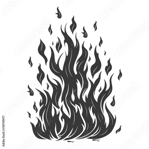 Silhouette Fire flame flare blaze black color only