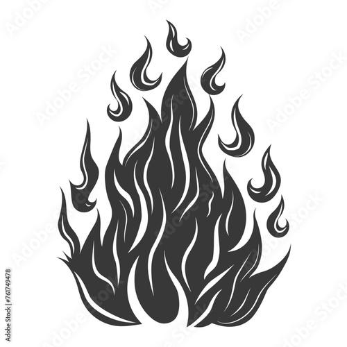 Silhouette Fire flame flare blaze black color only