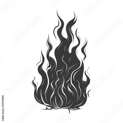 Silhouette Fire flame flare blaze black color only