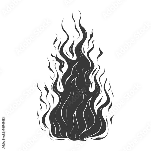 Silhouette Fire flame flare blaze black color only