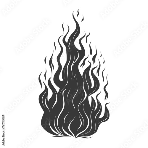 Silhouette Fire flame flare blaze black color only