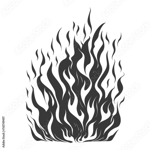 Silhouette Fire flame flare blaze black color only